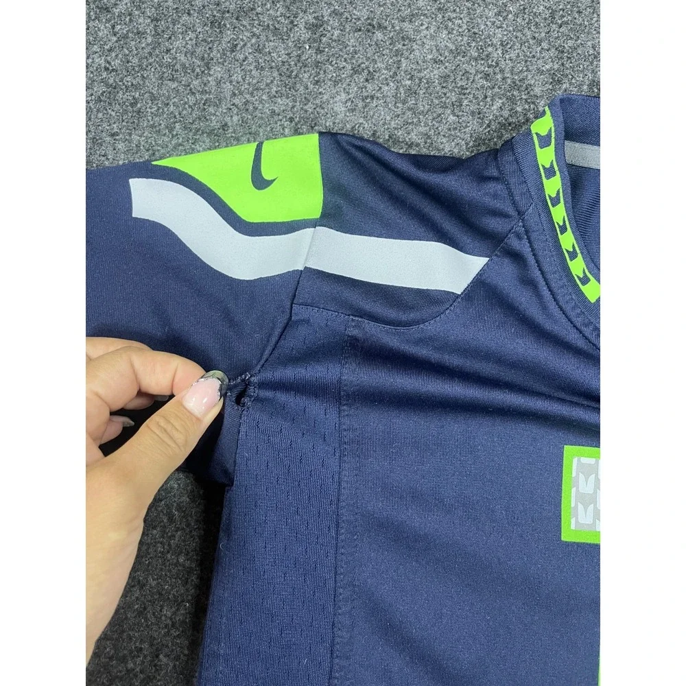 Nike Seattle Seahawks On Field Jersey Youth Medium Blue Russell Wilson #3 NFL